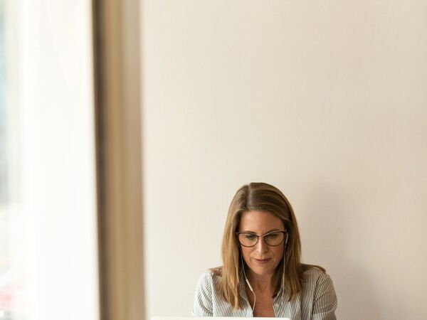 Lady working at laptop