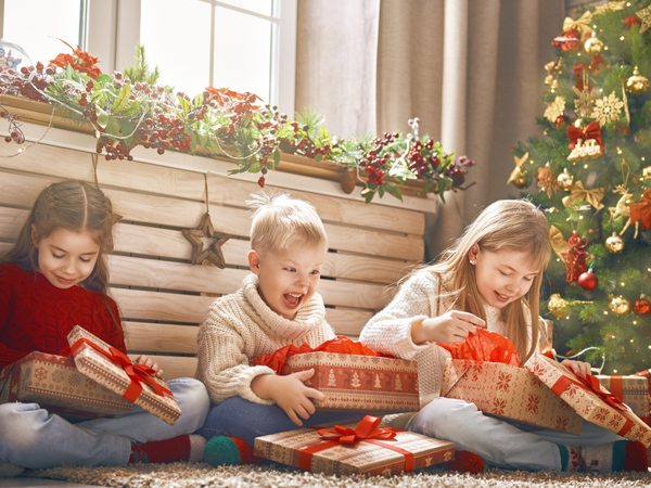 children at xmas