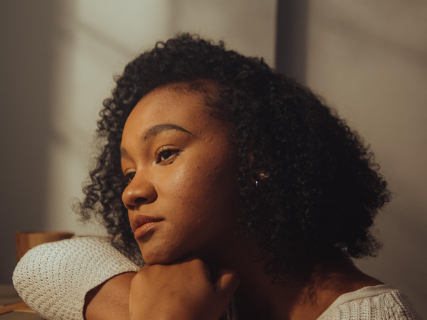 Woman looking thoughtful