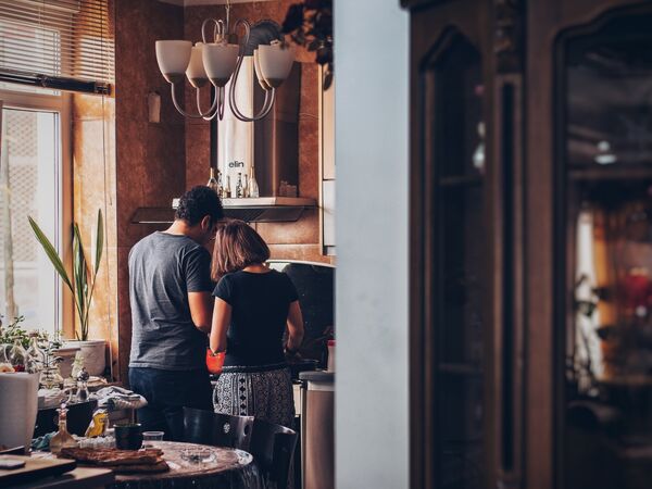 couple in kitchen