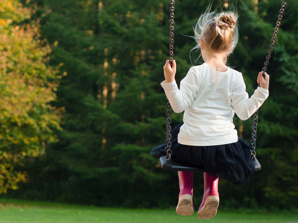 child on swing